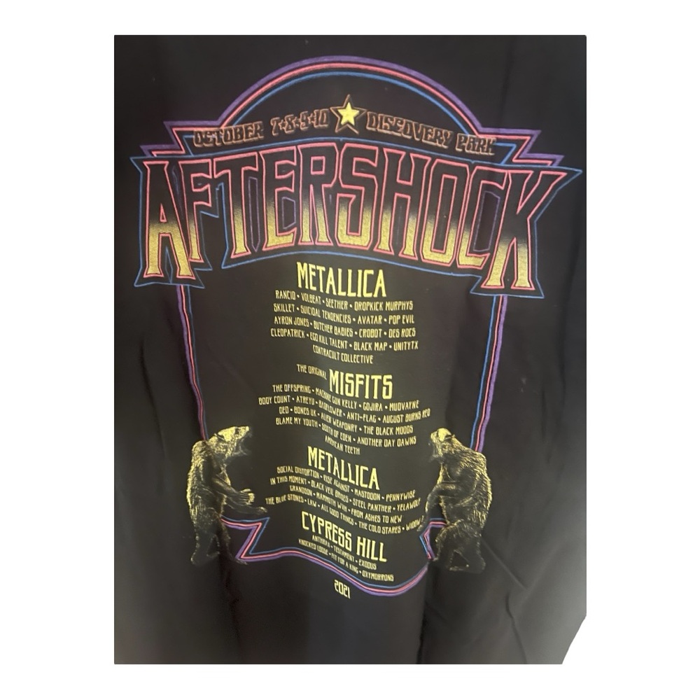 COPY - NWOT Metallica Aftershock Concert 2021 Graphic Black T-Shirt | XLarge | …